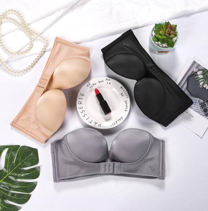 Women's Strapless Push-Up Bra | Padded Invisible Bralette, 3 Colors