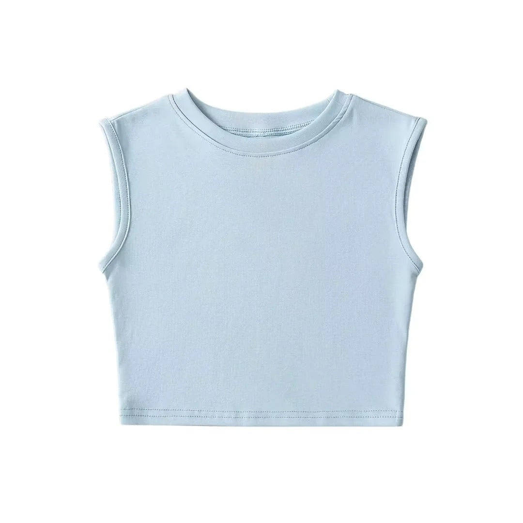 Women's Slim Crew Neck Tank Top | Spandex, 6 Colors - Dark Grey