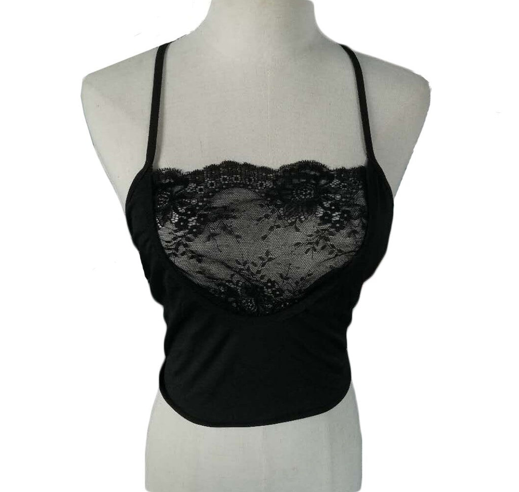 Women's Strappy Lace Bralette Crop Top | Sleeveless, 5 Colors