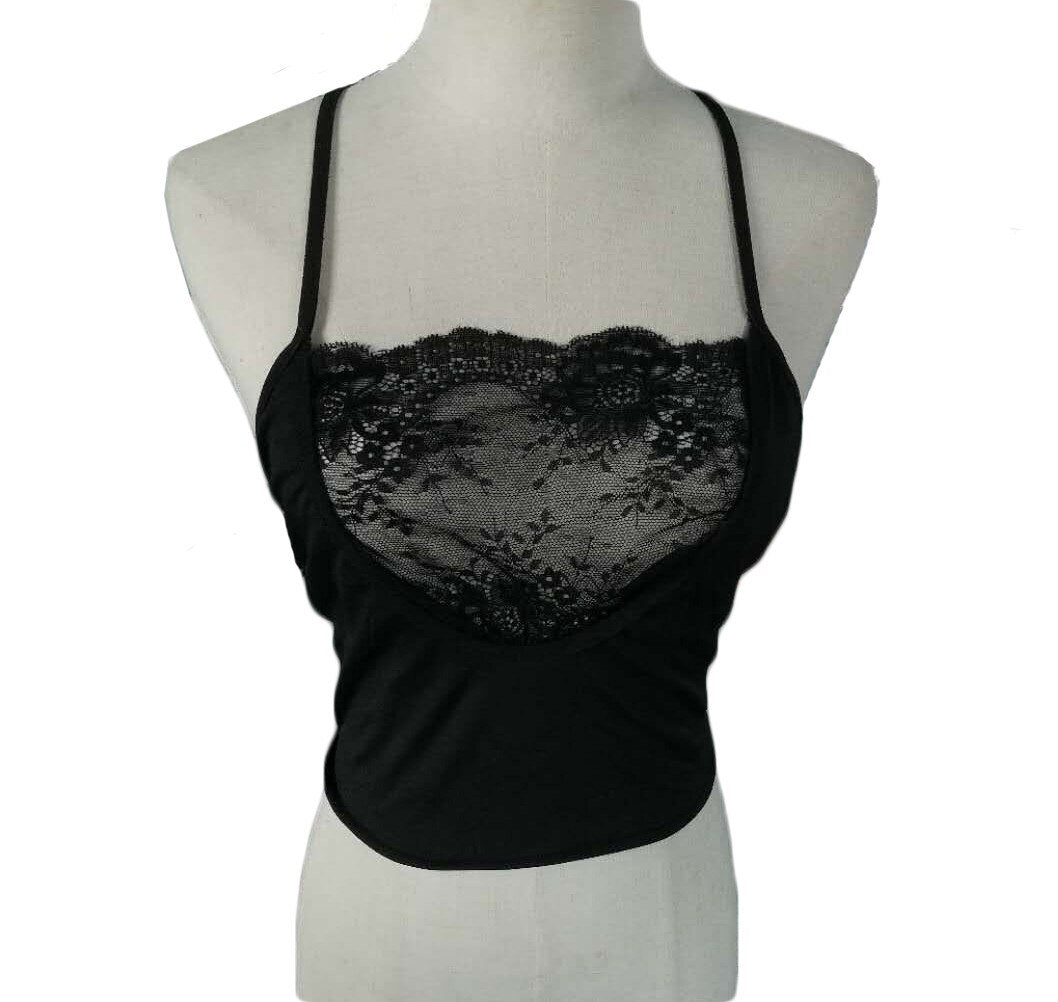 Women's Strappy Lace Bralette Crop Top | Sleeveless, 5 Colors