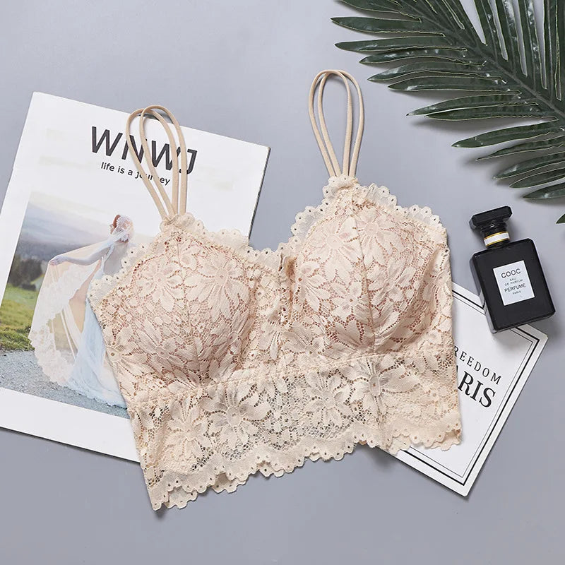 Women's Lace Push-Up Bralette | Wireless Full-Cup Bra