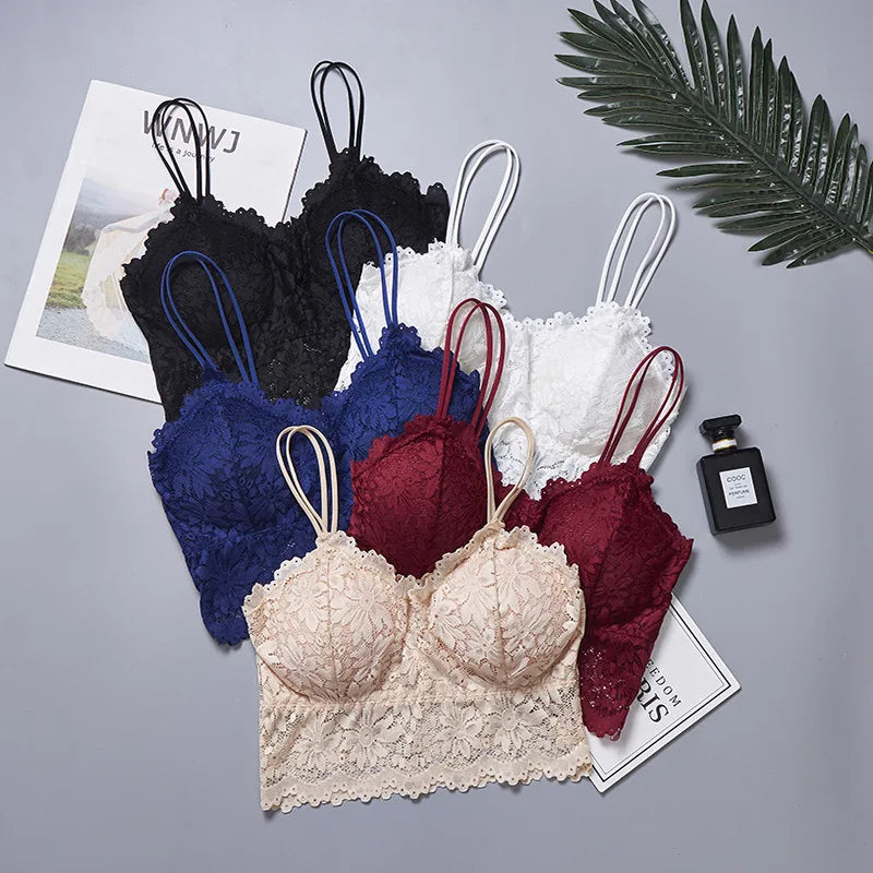 Women's Lace Push-Up Bralette | Wireless Full-Cup Bra