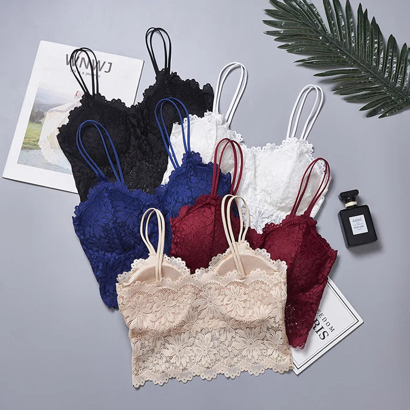 Women's Lace Push-Up Bralette | Wireless Full-Cup Bra