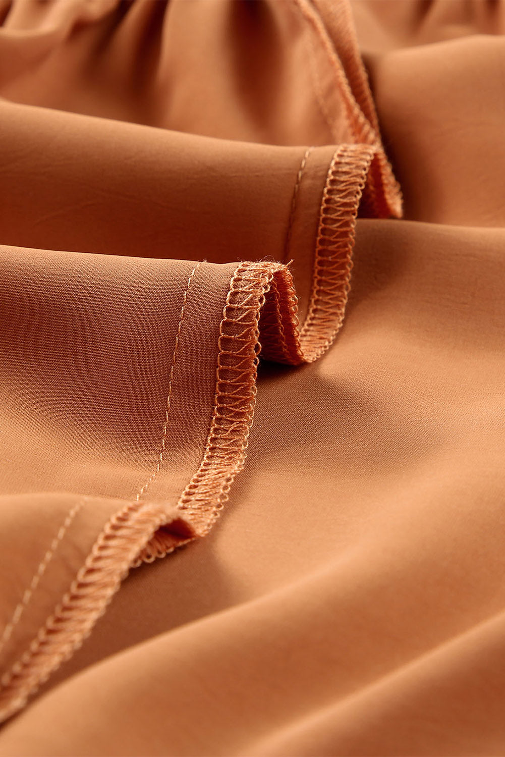 Women's Brown Square-Neck Babydoll Top | Wide-Sleeve Flowy Blouse